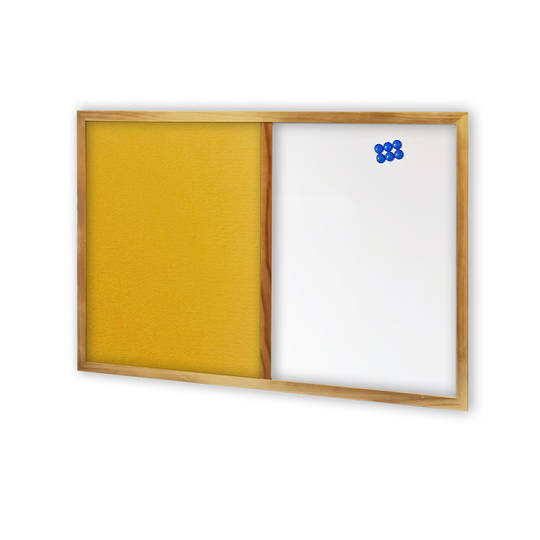 COMBIBOARD | Whiteboard + Brushed Fabric | Wood Frame